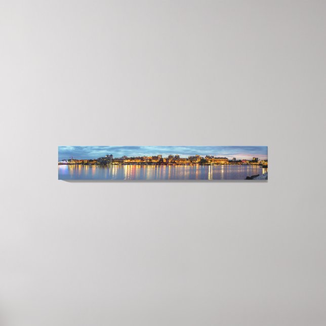 Victoria Skyline beim nächtlichen Panorama Leinwanddruck (Vorderseite)