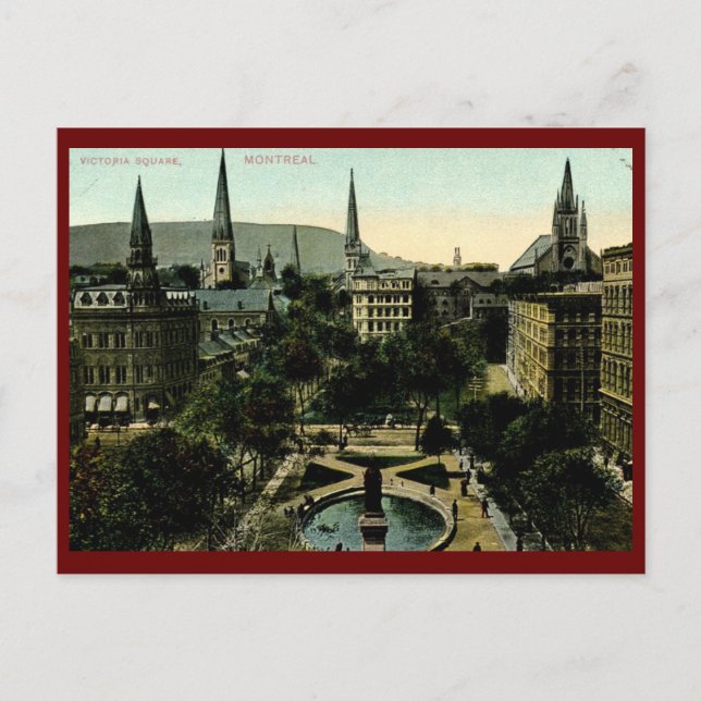 Victoria Square, Montreal Vintag Postkarte (Vorderseite)