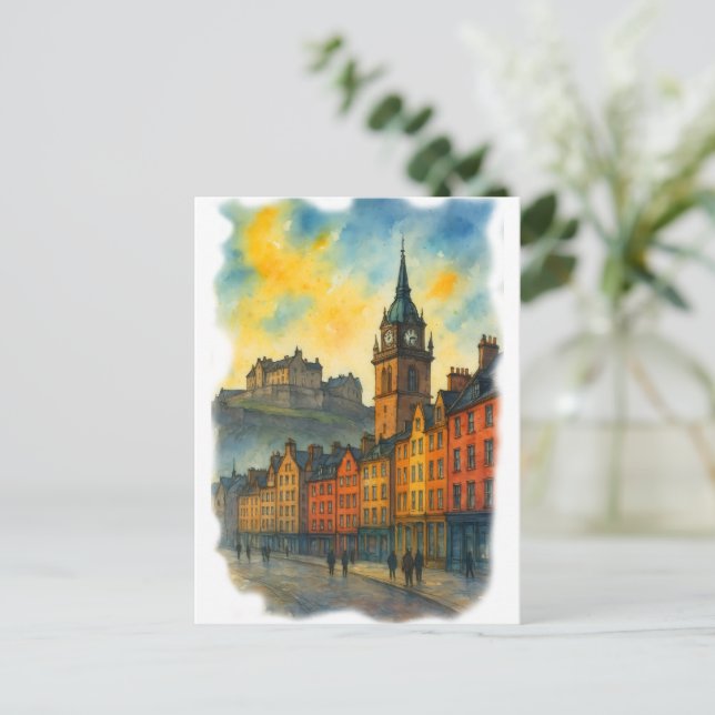 Victoria Street Edinburgh Castle, Old Town  Postkarte (Stehend Vorderseite)