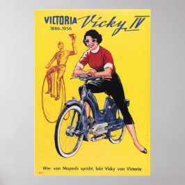 VICTORIA VICKY, Vintages Motorradposter-Werbung Poster