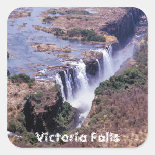 Victoriafälle Luftansicht - Simbabwe, Afrika Quadratischer Aufkleber