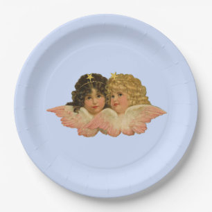 Victorian Angels Baby Blue Pappteller