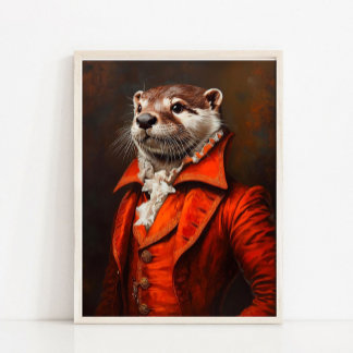 Victorian Animal Portrait, Vintage Animal Print,  Poster