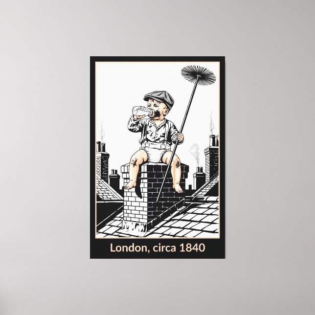 Victorian Baby Chimney Sweep. Funny Baby Leinwanddruck (Vorderseite)