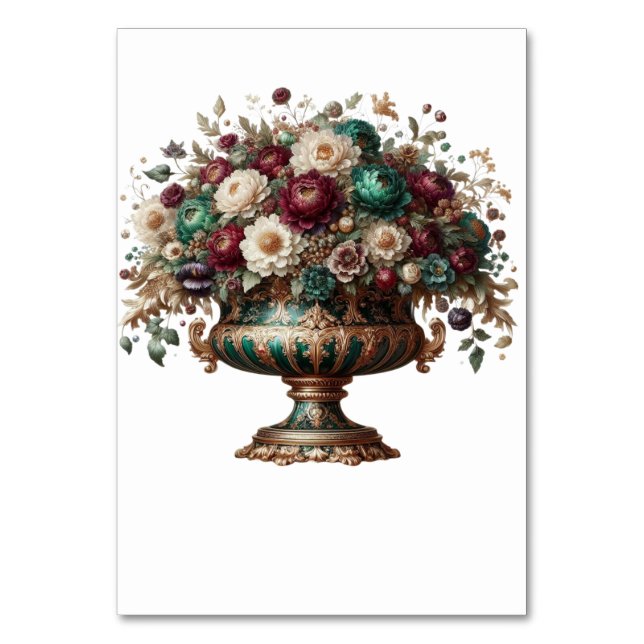 Victorian Bavaria Floral Vase Tischnummer (Vorderseite)