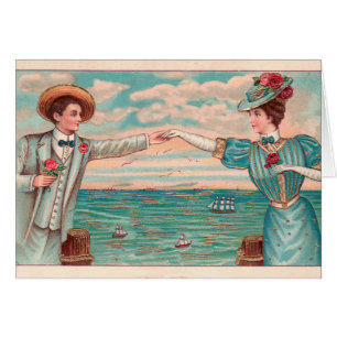 Victorian Beach Love Dressy Ocean Mariage Couple