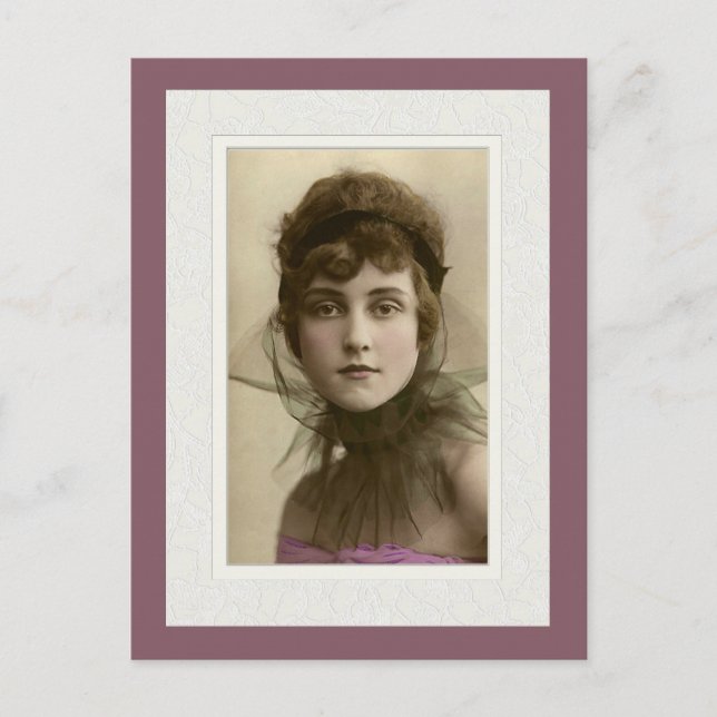 Victorian beauty intense look netting pink top postkarte (Vorderseite)