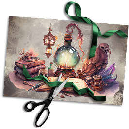 Victorian Boudoir | Antique Desk with Crystal Ball Seidenpapier