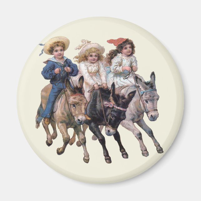 Victorian Children and Horses Magnet (Vorne)