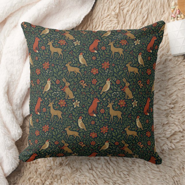 Victorian Christmas Animal & Botanical  Kissen (Decke)