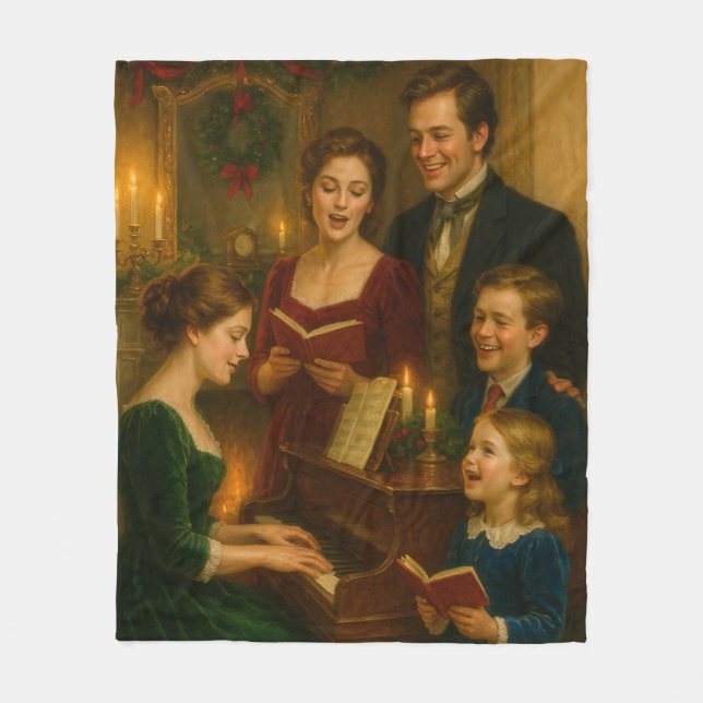 Victorian Christmas Blanket – Caroling by Fireligh Fleecedecke (Vorderseite)