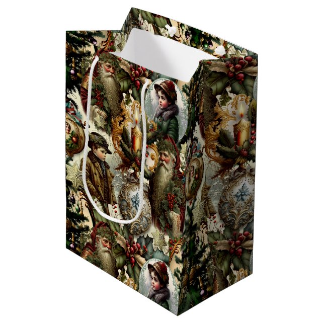 Victorian Christmas Elegance  Mittlere Geschenktüte (Vorderseite Schrägansicht)