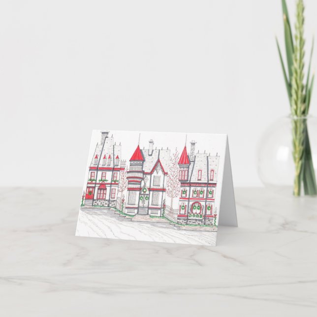 Victorian Christmas Greeting Card Dankeskarte (Vorderseite)