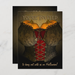 Victorian Corset Funny Halloween Invitation