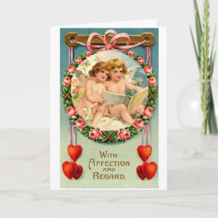 Victorian Cupid Affection Carte Saint Valentin