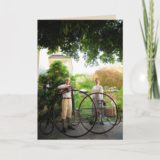 Victorian cycling poem inside card karte (Vorderseite)