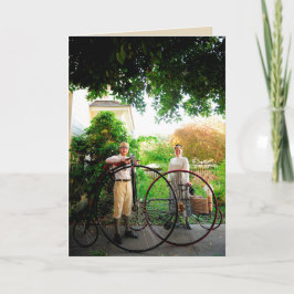 Victorian cycling poem inside card karte