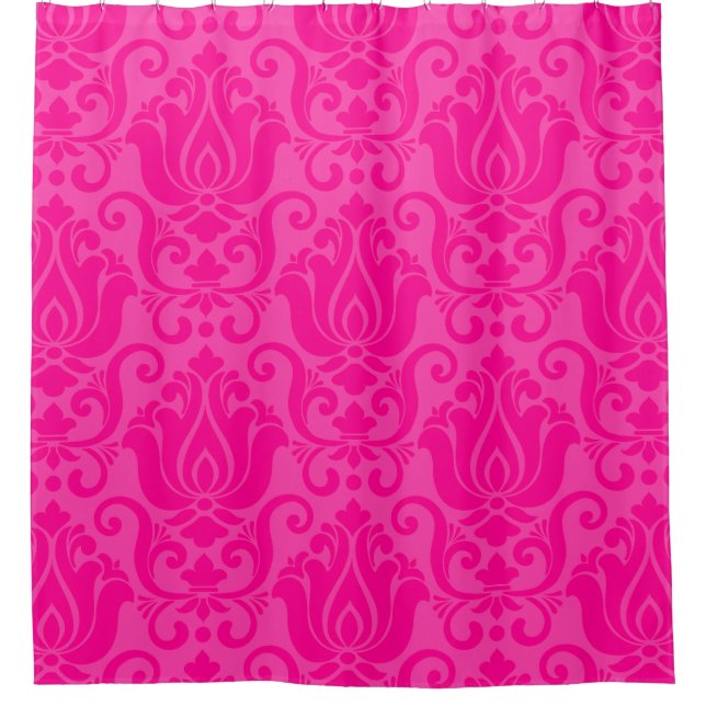 victorian damask antique pink wallpaper ornate duschvorhang (Vorderseite)