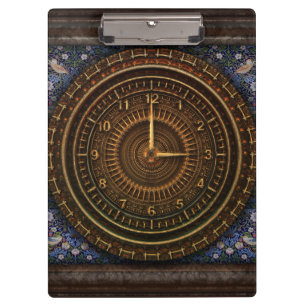 Victorian Dampfmaschinen-Ära braune blaue Uhr Klemmbrett