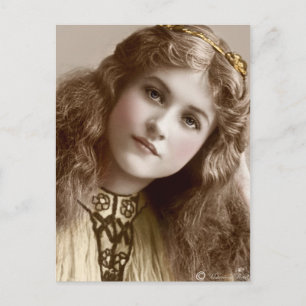 victorian Edwardian Sepia Handkolorierte Postkarte