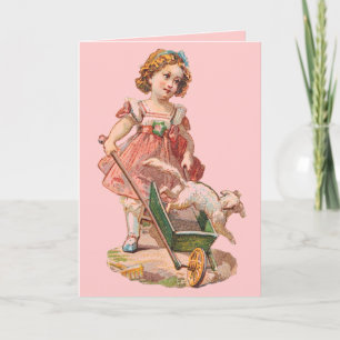 VICTORIAN ERA CARTES POUR NOTES - PETITE FILLE ET 