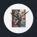 Victorian era clock runde wanduhr<br><div class="desc">High quality clock with classic victorian scene</div>