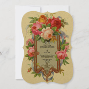Victorian Era Rose de mariage Invitations Modèle