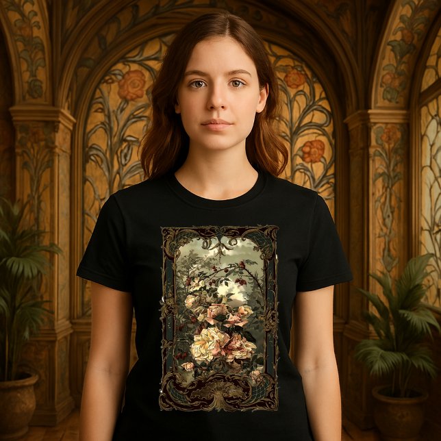 Victorian Era Roses & Baroque Rococo Frame T-Shirt (Von Creator hochgeladen)
