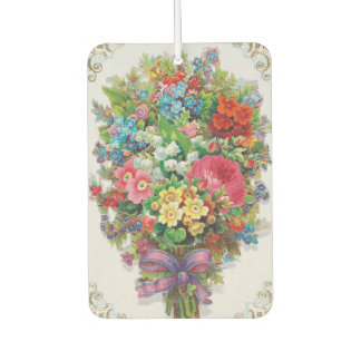 Victorian Era Valentine's Card, Floral Bouquet Autolufterfrischer