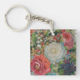 Victorian Era Valentine's Card, Floral Bouquet Schlüsselanhänger