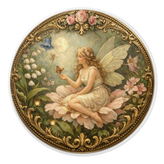 Victorian Fairy Floral Knob  Keramikknauf