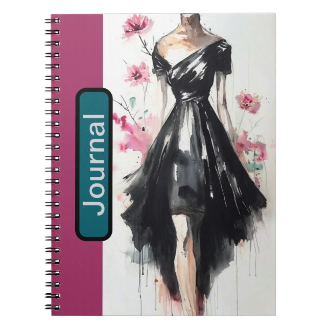 Victorian Fashion Sketch Cover Journal Notizblock (Vorderseite)
