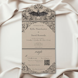 Victorian Fledermaus Bis Zum Tod Schwarzbraune Hoc All In One Einladung