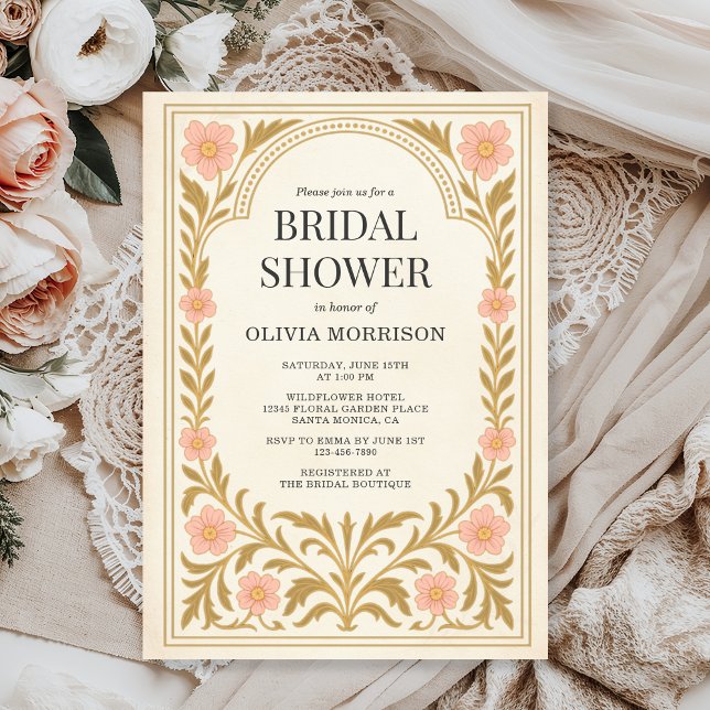 Victorian Floral Art Nouveau Bridal Shower Einladung (Von Creator hochgeladen)