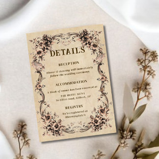 Victorian Floral Frame Wedding Details Begleitkarte