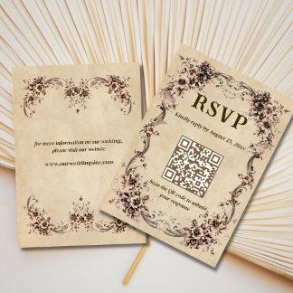 Victorian Floral Wedding QR Code RSVP