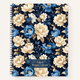 Victorian Flowers Blue Notizbuch