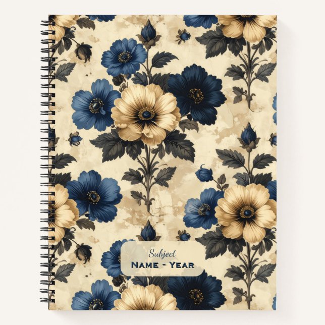 Victorian Flowers Planner Notizbuch (Vorderseite)