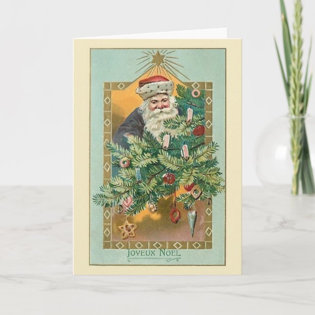 Victorian French Frohe Weihnachten Christmas Card (Vorderseite)