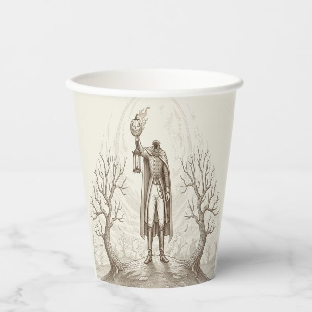 Victorian Headless Horseman For Halloween Party Pappbecher (Vorderseite)