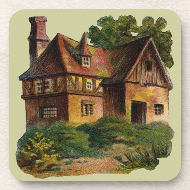 Victorian House Cork Coaster Getränkeuntersetzer (Vorderseite)