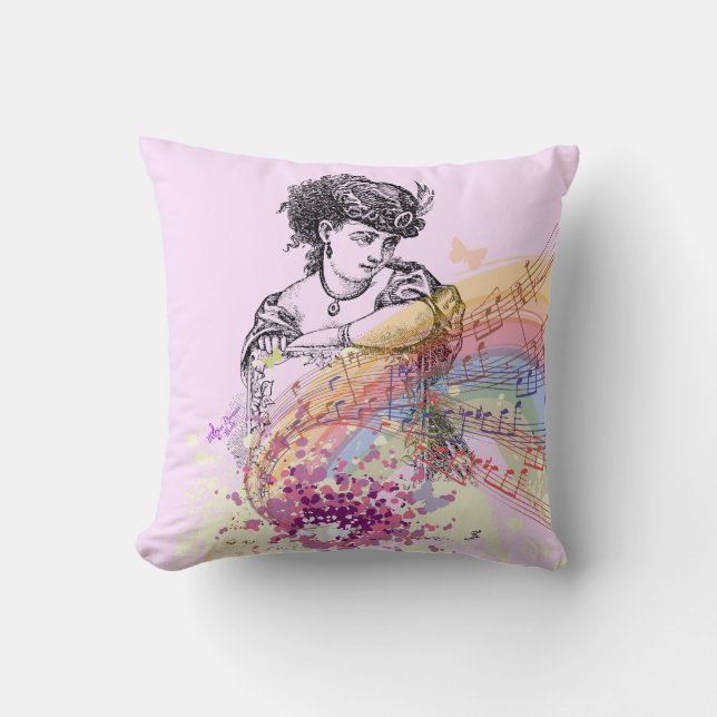 Victorian Lady PrettyRose ColorSplash Coussin (Recto)