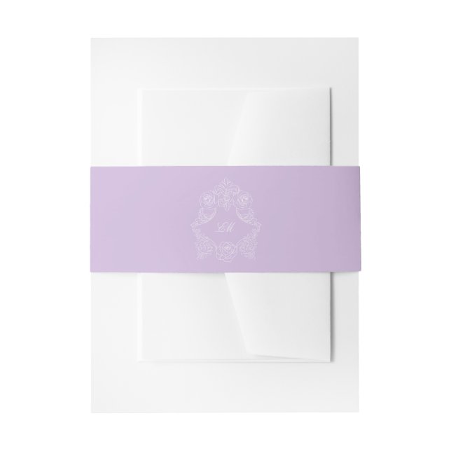 Victorian Lavender Crest Monogram Wedding Einladungsbanderole (Vorderseite Beispiel)