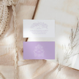 Victorian Lavender Crest Wedding Website Begleitkarte
