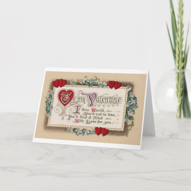 Victorian Love Poem Carte Saint Valentin (Devant)