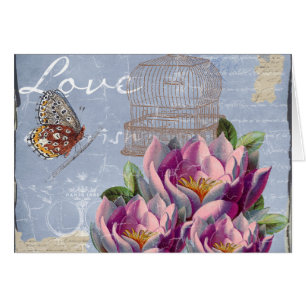 Victorian Love Thoughts Dreams Butterfly Bird Cage