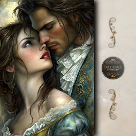 Victorian Lovers Intense Gaze Decoupage Seidenpapier