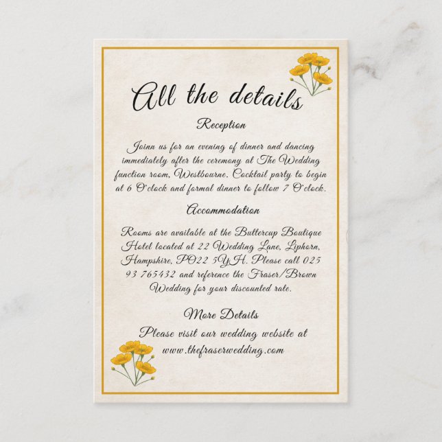 Victorian Meadow jaune - carte de boîtier (Devant)