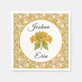 Victorian Meadow yellow napkin Serviette