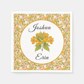 Victorian Meadow yellow napkin Serviette